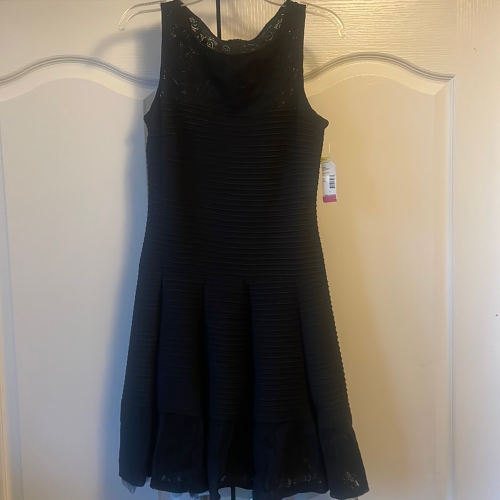 Black dress with lace at top and bottom
